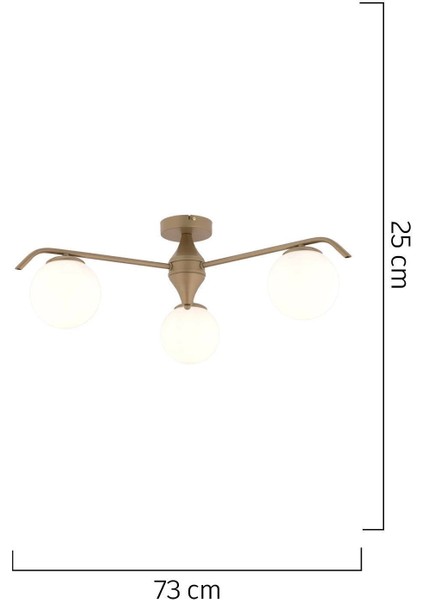 Diaspor 3'lü Yuvarlak Eskitme Beyaz Camlı Modern Plafonyer Genç Odası Yatak Odası Retro Salon Avize indirimleri