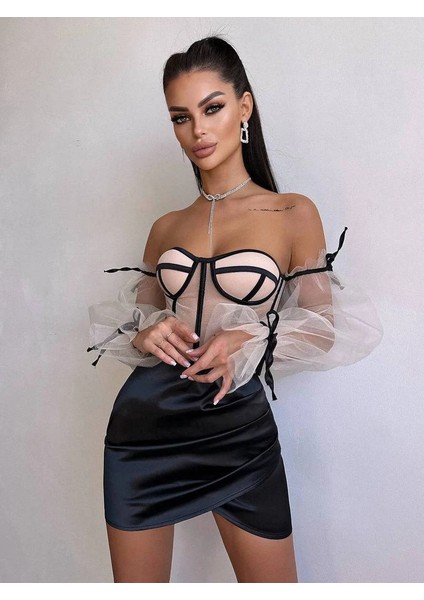 Rosalıne Tül & Saten Detaylı Elbise modelleri