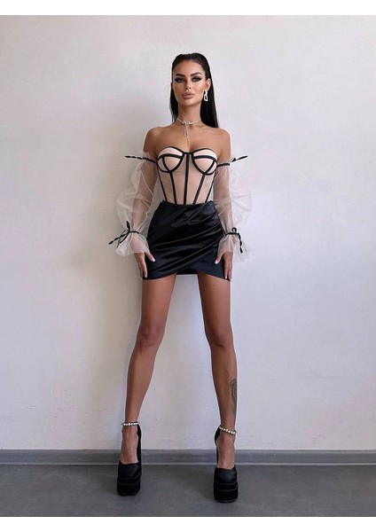 Rosalıne Tül & Saten Detaylı Elbise fırsatları