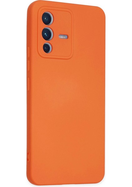 Vivo V23 5g Kılıf Nano Içi Kadife Silikon - Turuncu Gnzrz