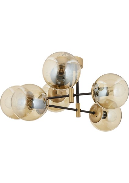 Maral 6lı Siyah Eskitme Bal Camlı Modern Genç Odası Yatak Odası Retro Salon Avize fırsatları