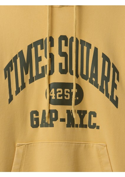 Erkek Sarı Gap Logo Nyc Kapüşonlu Sweatshirt modelleri