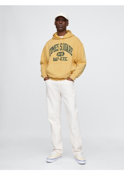 Erkek Sarı Gap Logo Nyc Kapüşonlu Sweatshirt indirimleri