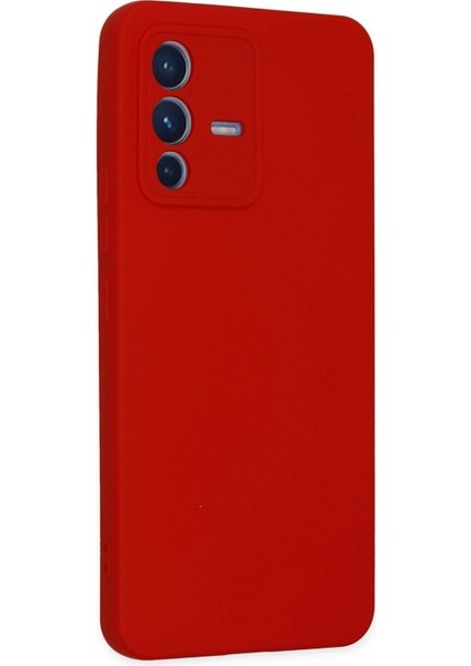 Vivo V23 5g Kılıf Nano Içi Kadife Silikon - Kırmızı Gnzrz