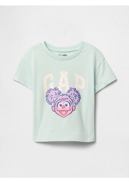 Kız Bebek Mavi Grafikli T-Shirt