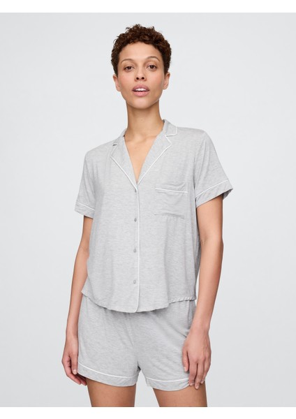 Kadın Gri Modal Pijama Üstü