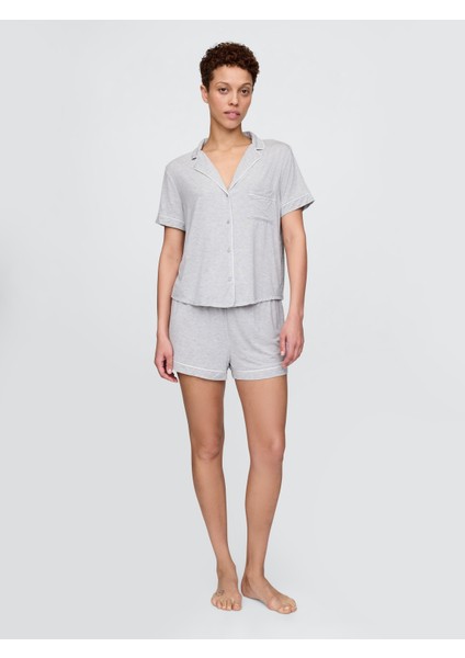Kadın Gri Modal Pijama Üstü fırsatları