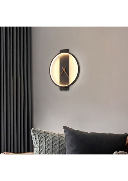 Zr Aydınlatma Siyah 6500K Ø30 cm Kare LED Saat,aplik,duvar Aydınlatması