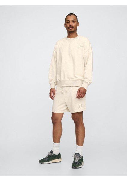 Erkek Bej Vintage Soft Oversize Gap Logo Sweatshirt