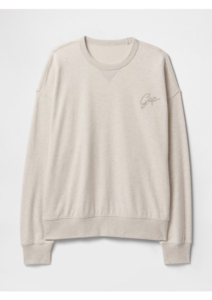 Erkek Bej Vintage Soft Oversize Gap Logo Sweatshirt