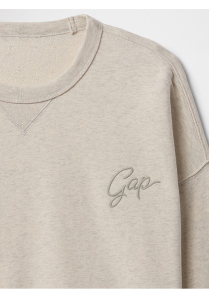 Erkek Bej Vintage Soft Oversize Gap Logo Sweatshirt