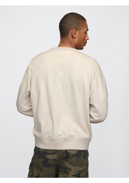 Erkek Bej Vintage Soft Oversize Gap Logo Sweatshirt