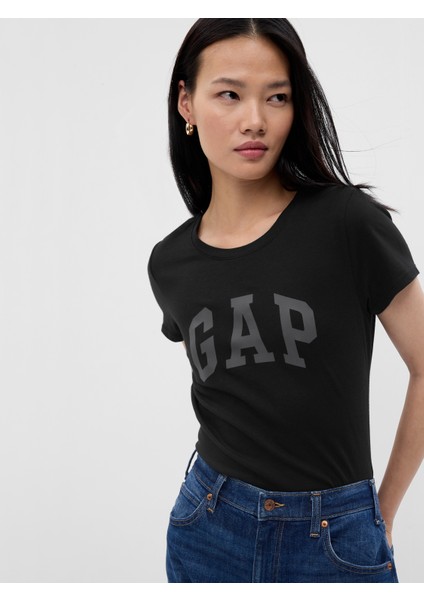Kadın Siyah Gap Logo T-Shirt