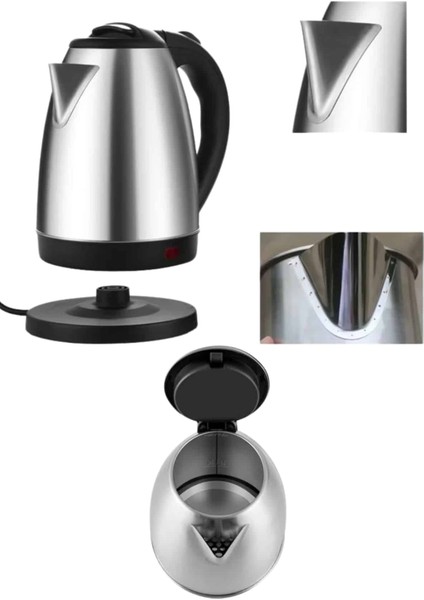 Elektrikli Paslanmaz Çelik Su Isıtcı Çelik Kettle 1.8 Lt. Uzun Ömürlü
