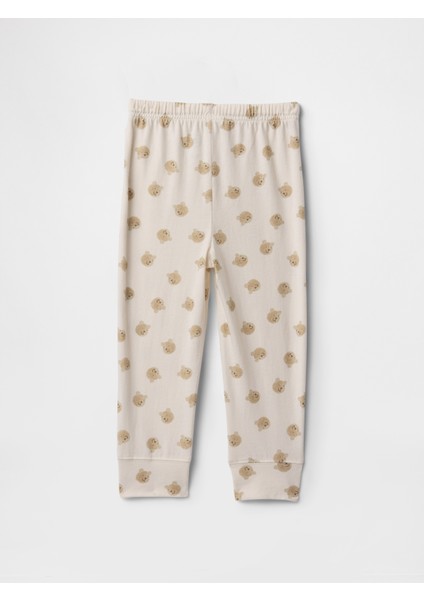 Erkek Bebek Bej Gap Logo Baskılı Pull-On Jogger Eşofman Altı