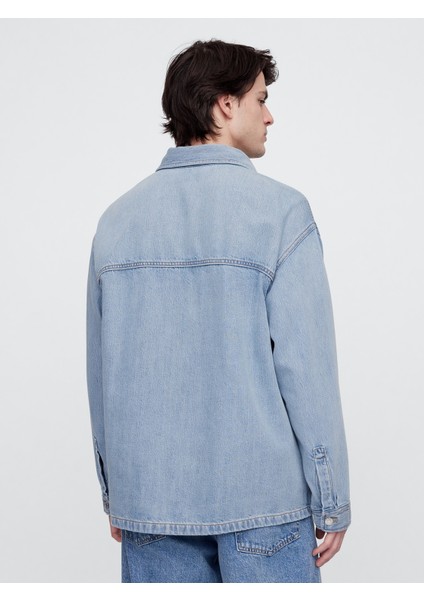 Erkek Mavi Ultrasoft Denim Ceket indirimleri