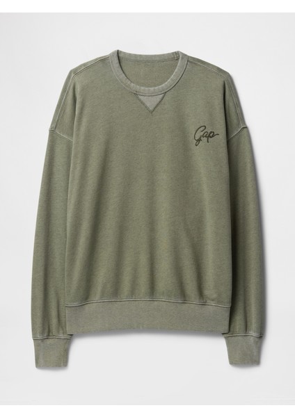 Erkek Koyu Yeşil Vintage Soft Oversize Gap Logo Sweatshirt modelleri