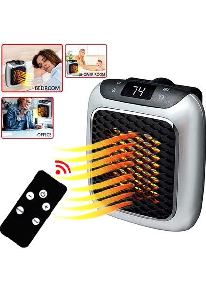 800 Watt Priz Tipi Uzaktan Kumandalı Taşınabilir Isıtıcı (Zamanlayıcı) (OM-1210)