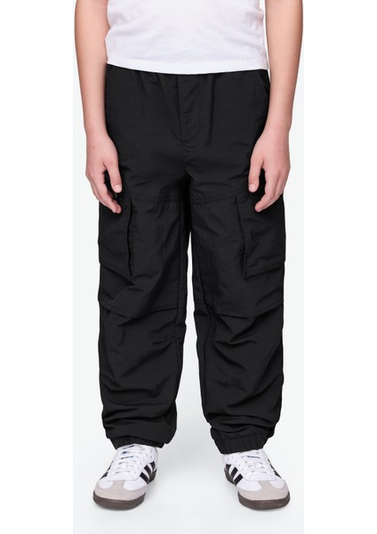 Erkek Çocuk Siyah Pull-On Paraşüt Kargo Pantolon