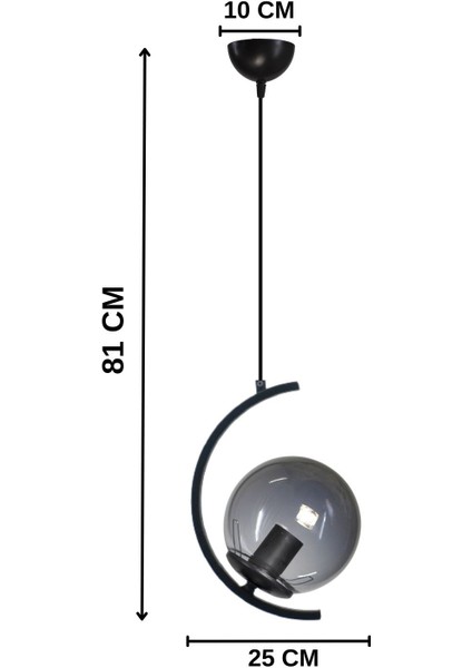 Zaman 1'li Füme Hakiki Glop Camlı Lüks Avize - Yatak Odası - Salon - Mutfak - Hol modelleri