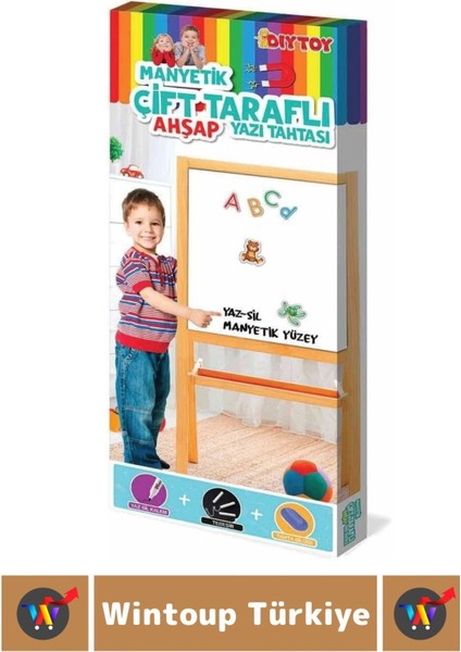 Kalem Silgi Tebeşir Çift Taraflı Manyetik Kara Tahta Tasarım Ayaklı Ahşap Yazı Tahtası 110 x 45 cm indirimleri