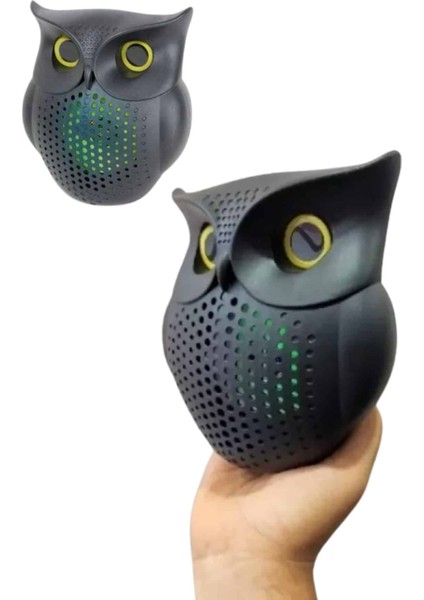 Siyah Bluetooth Hoporlör Baykuş Speaker Bluetooth 5.0 Bağlantılı