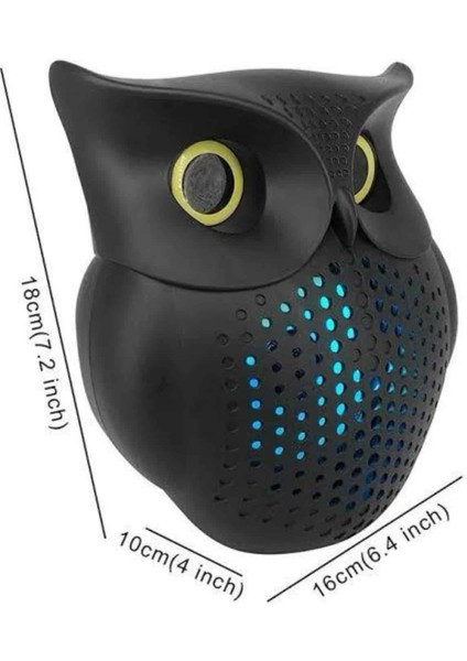 Siyah Bluetooth Hoporlör Baykuş Speaker Bluetooth 5.0 Bağlantılı