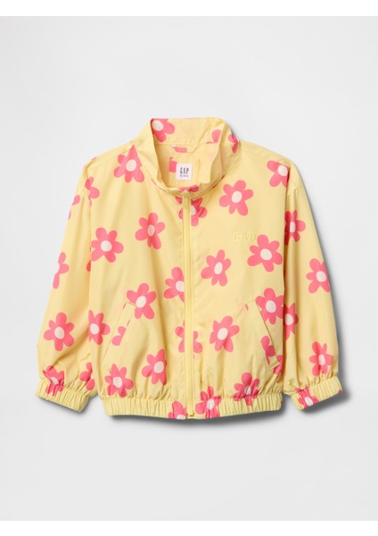 Kız Bebek Sarı Desenli Geri Dönüştürülmüş Rüzgarlık