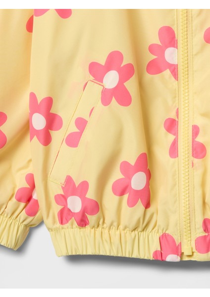 Kız Bebek Sarı Desenli Geri Dönüştürülmüş Rüzgarlık fiyatları