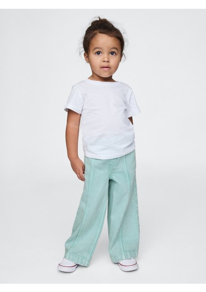 Kız Bebek Açık Mavi Ultrasoft Pull-On Baggy Wide-Leg Jean Pantolon