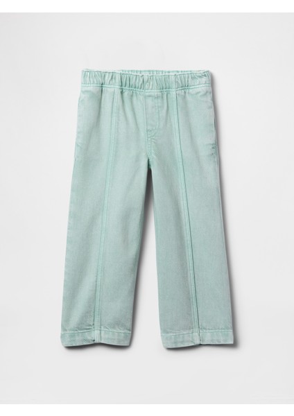 Kız Bebek Açık Mavi Ultrasoft Pull-On Baggy Wide-Leg Jean Pantolon fırsatları