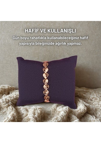 14K Altın Rengi Kalp Motifli Işıltılı Bileklik,xupıng Vip Kararmaz ve Solmaz Çelik Bileklik indirimleri