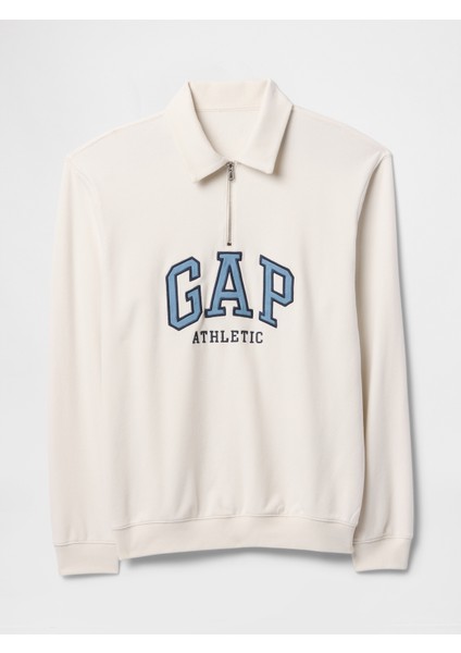 Erkek Bej Vintagesoft Gap Logo Polo Yaka Sweatshirt