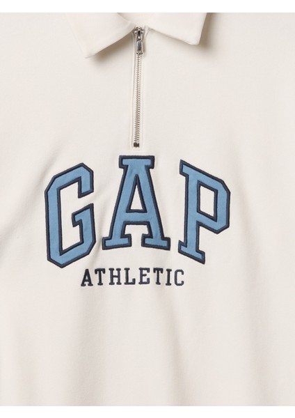 Erkek Bej Vintagesoft Gap Logo Polo Yaka Sweatshirt