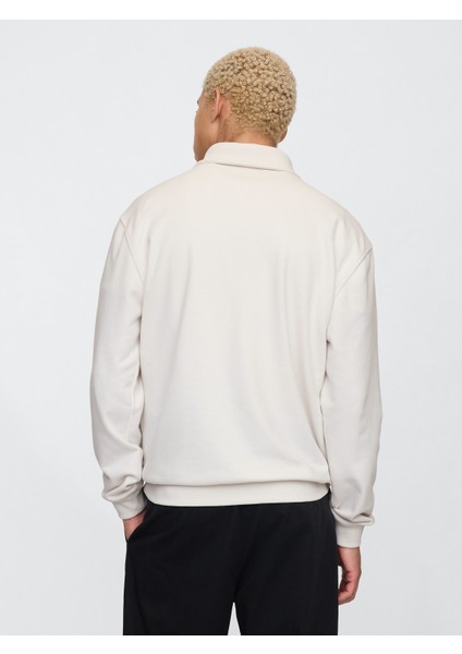 Erkek Bej Vintagesoft Gap Logo Polo Yaka Sweatshirt