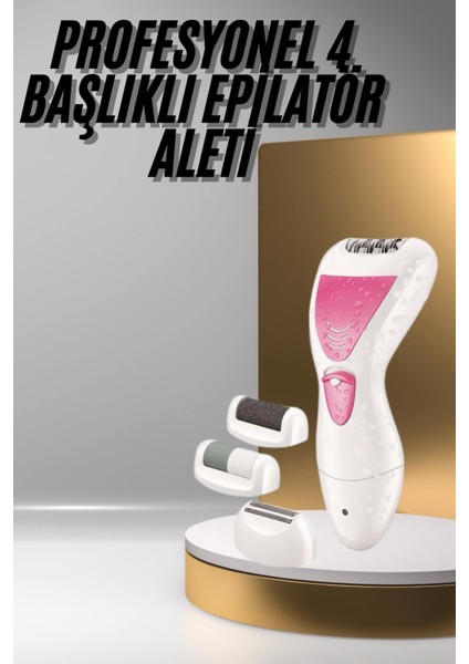 Ayak Törpü Başlıklı Epilatör Aleti 4 Başlıklı Taşınabilir Şarjlı Epilasyon Cihazı