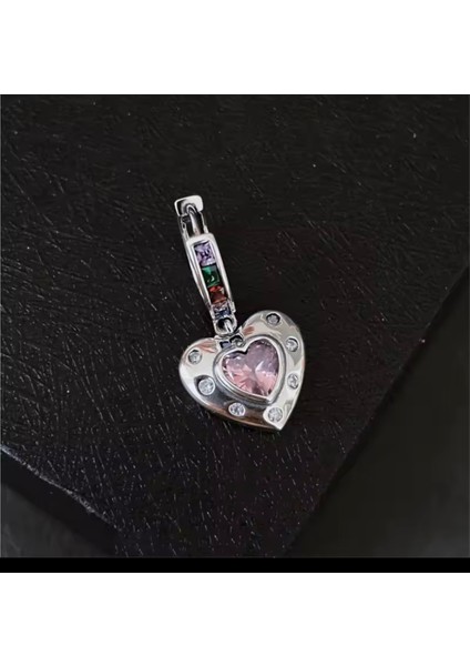 925 Silver Gökkuşağı Zirkon Taşlı Asimetrik Küpe