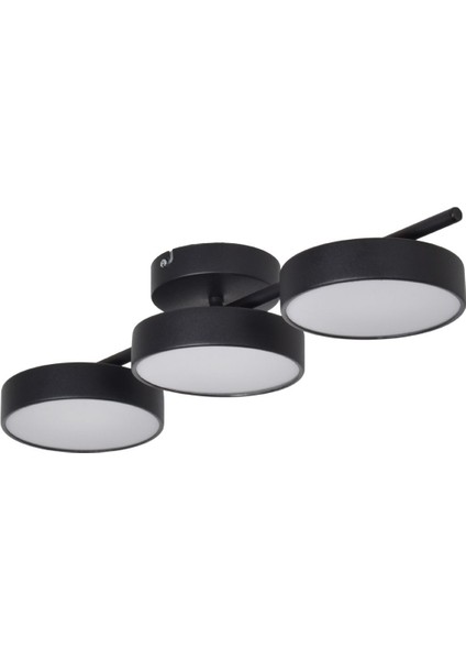 Tual Modern Salon Yatak Odası Giyinme Odası Mutfak Beyaz Işık Ledli Siyah Renk 3 Lü LED Avize