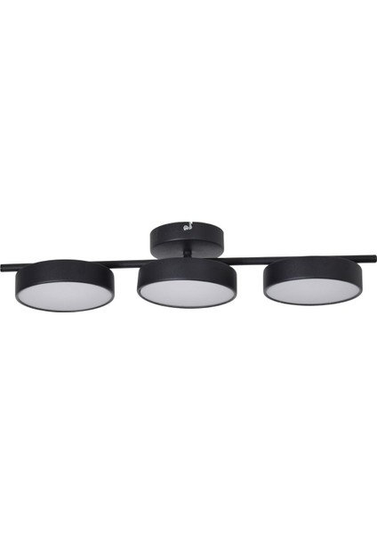 Tual Modern Salon Yatak Odası Giyinme Odası Mutfak Beyaz Işık Ledli Siyah Renk 3 Lü LED Avize