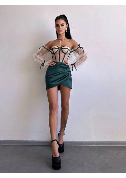 Rosalıne Tül & Saten Detaylı Elbise fiyatları