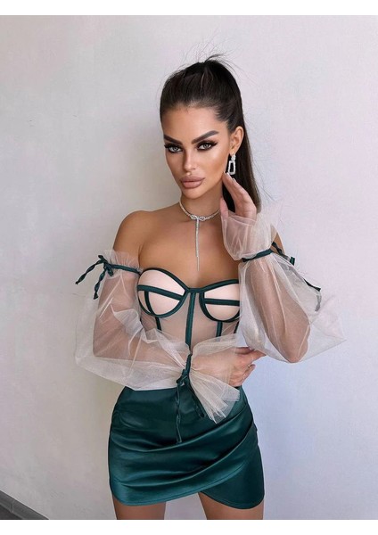 Rosalıne Tül & Saten Detaylı Elbise modelleri