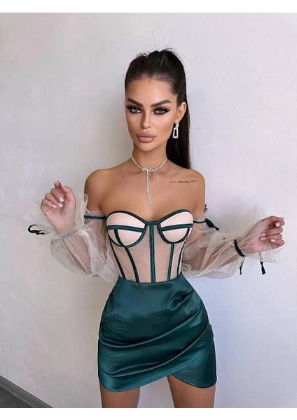 Rosalıne Tül & Saten Detaylı Elbise indirimleri