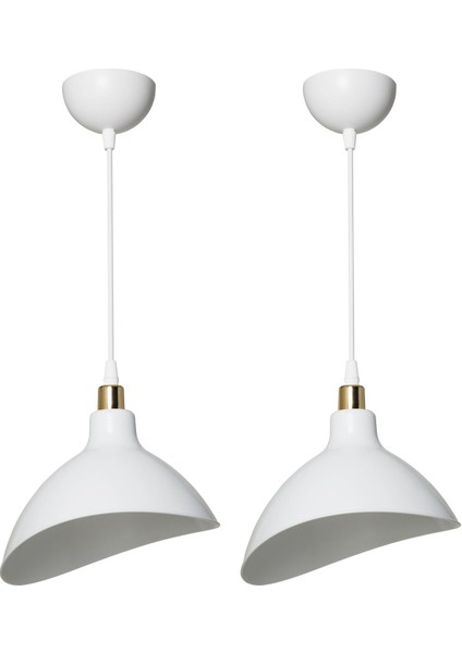 2'li Beyaz Esta Asimetrik Sarkıt Avize Yatak Odası Salon Mutfak Koridor Lamba Avize