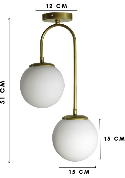 Otal - Eskitme - 2'li Modern Avize Beyaz Cam - Oturma Odası - Salon - Yatak Odası - Mutfak modelleri