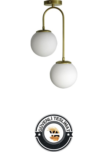 Otal - Eskitme - 2'li Modern Avize Beyaz Cam - Oturma Odası - Salon - Yatak Odası - Mutfak fırsatları