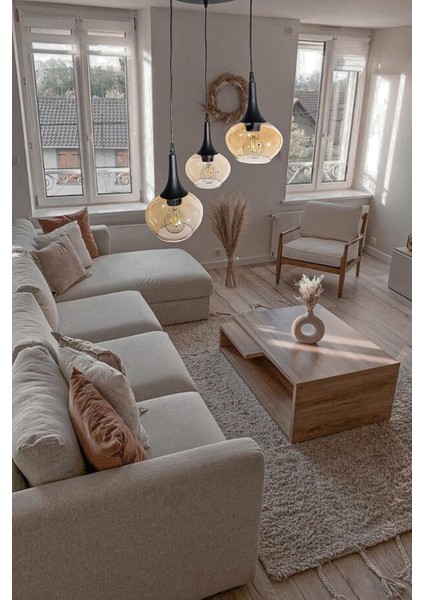 Belma Modern Avize Oturma Odası Yatak Odası Salon Cafe Iç Mekan 3lü Sarkıt