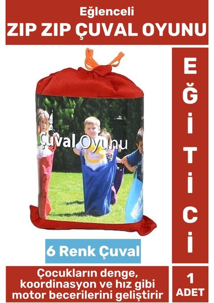 Eğlenceli Denge Koordinasyon Hız Refleks Gelişimi Sosyalleşme Takımdaşlık Çocuk Zıp Zıp Çuval Oyunu