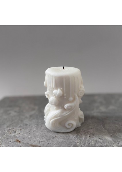 Özel Günler Için Dekoratif Mum - %100 Soya Mumu - 7 cm x 10,5 cm - Beyaz ve Kırmızı Renk Luxdecire Mum