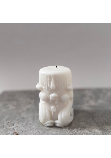 Özel Günler Için Dekoratif Mum - %100 Soya Mumu - 7 cm x 10,5 cm - Beyaz ve Kırmızı Renk Luxdecire Mum