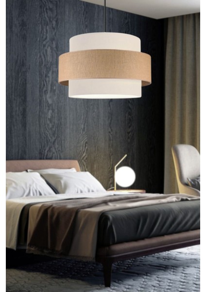Bohem Triple Metal Kasalı Jüt Kumaş Salon Avize Üç Katlı Pasta Yatak Odası Sarkıt fiyatları